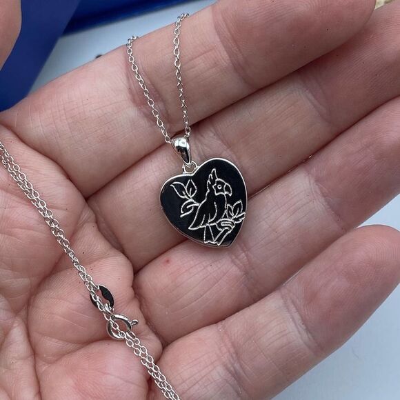 Angel Bird Red Cardinal Urn Pendant Cremation Keepsake Necklace Sterling Silver - Picture 3 of 5